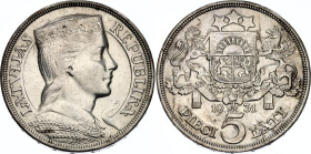 Latvia 5 Lati 1931