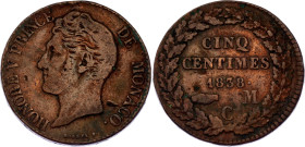 Monaco 5 Centimes 1838 MC