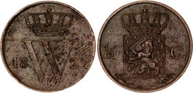 Netherlands 1/2 Cent 1822