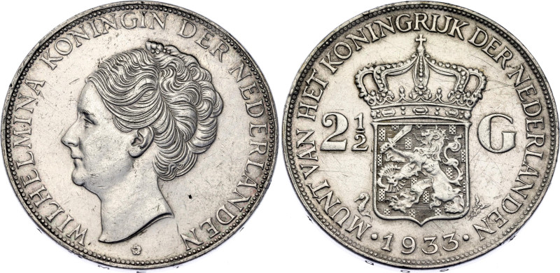 KM# 165, N# 6551; Silver; Wilhelmina I; XF+