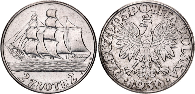 Y# 30, Schön# 29, N# 17634; Silver; 15th Anniversary of Gdynia Seaport; AUNC