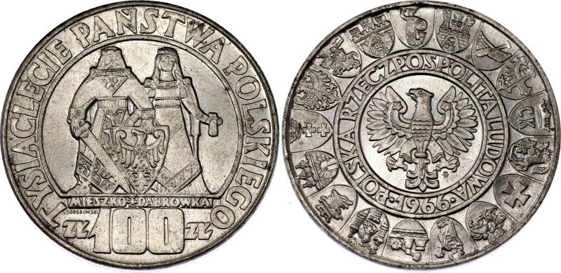 Y# 57, N# 22108; Silver; Polish Millennium; UNC