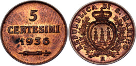 San Marino 5 Centesimi 1936 R