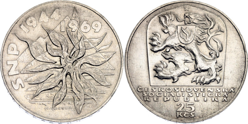 KM# 67, N# 39932; Silver; 25th Anniversary of 1944 Slovak National Uprising; Min...