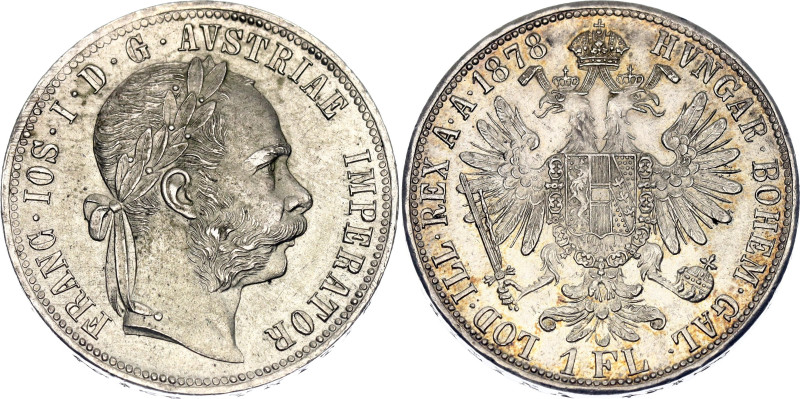 KM# 2222, N# 4726; Silver; Franz Joseph I; UNC with amazing golden toning