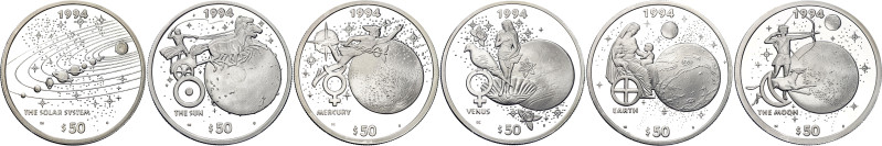 Silver., Proof; The Sun, The Planets & The Earth's Moon; The Dollars of Marchall...