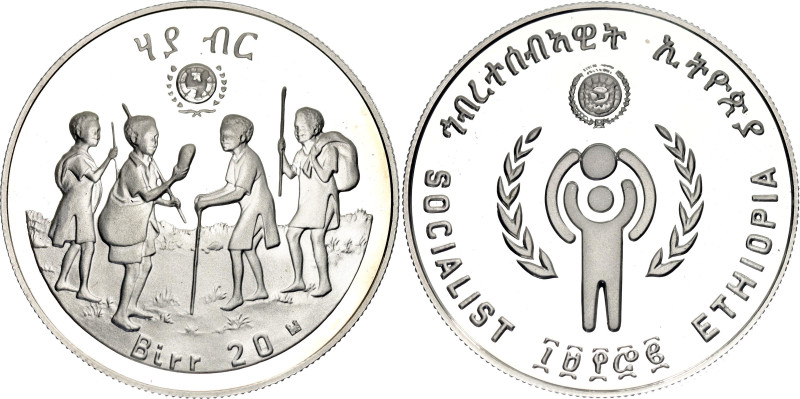 KM# 54, N# 33635; Silver, Proof; International Year of the Child; Mintage 16000 ...