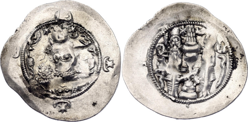 NS Type I/1; Göbl type I/1; Silver 4.08 g.; Hormazd IV (579-590); WH mint (Veh-A...