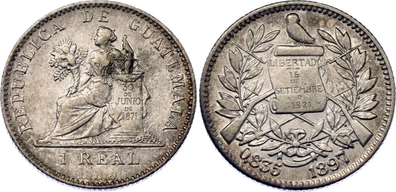 KM# 166, N# 26173; Silver; Guatemala Mint; XF Toned