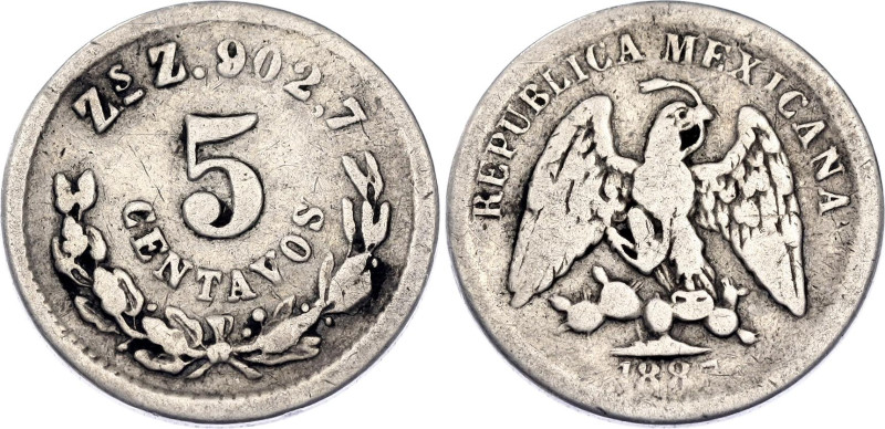 KM# 398.10, N# 6127; Silver; Zacatecas Mint; F