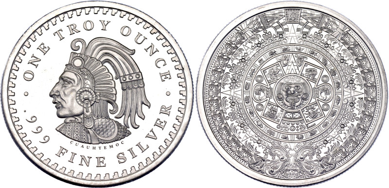 N# 157976; Silver; Cuauhtemoc; UNC, luster