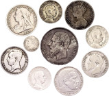 Europe Lot of 10 Silver Coins 1867 - 1936