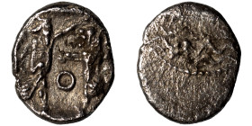 PHOENICIA. Sidon. Ba'alšillem II, circa 401-366 BC. 1/16 Shekel (silver, 0.63 g, 9 mm). Phoenician galley left, waves below. Rev. Persian king or hero...