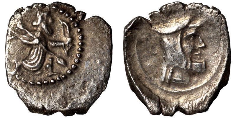 ACHAEMENID EMPIRE. Artaxerxes II to Darios III. 4th century BC. Obol (?) (silver...