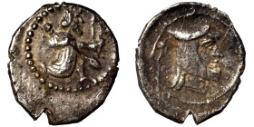 ACHAEMENID EMPIRE. Artaxerxes II to Darios III. 4th century BC. Obol (?) (silver, 0.60 g, 10 mm). Uncertain mint in western Asia Minor (Ionia or Caria...