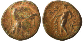 SELEUKID KINGS of SYRIA. Seleukos II Kallinikos, 246-226 BC. Ae (bronze, 3.63 g, 18 mm). Sardes. Helmeted head of Athena right. Rev. ΒΑΣΙΛΕΩΣ ΣΕΛΕΥΚΟΥ...