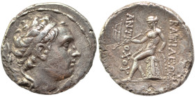 SELEUKID KINGS of SYRIA. Antiochos III ‘the Great’, 223-187 BC. Tetradrachm (silver, 15.46 g, 27 mm), Antioch. Diademed head of Antiochos III to right...