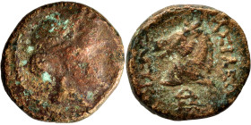 SELEUKID KINGS of SYRIA, Seleukos IV Philopator (?), 187-175 BC. (bronze, 0.89 g, 10 mm), Antioch in Persis (?). Head of Apollo right. Rev. ΒΑΣΙΛΕΩΣ Σ...