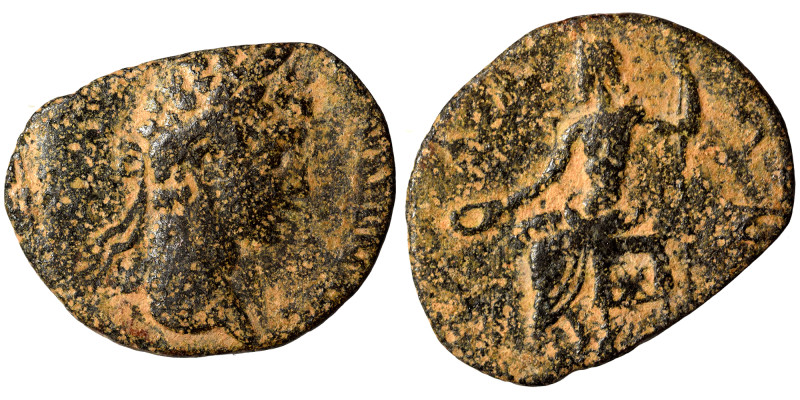 LACONIA. Las. Caracalla, 198-217. Assarion (bronze, 2.93 g, 22 mm). Laureate hea...