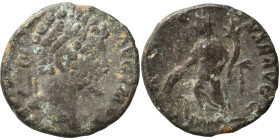 Septimius Severus, 193-211. Denarius (silver, 2.51 g, 16 mm). Laureate head right. Rev. Fortuna standing front, head to left, holding rudder in her ri...