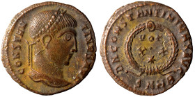 Constantine I, 307/310-337. Follis (bronze, 1.83 g, 18 mm), Heraclea. CONSTAN-TINVS AVG Laureate head of Constantine I to right. Rev. D N CONSTANTINI ...