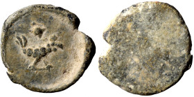 ASIA MINOR. Uncertain. 1st-3rd centuries. Tessera (lead, 1.41 g, 13 mm). Rooster standing right. Rev. Blank. Nearly very fine.