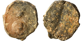 Greek-Roman. Circa 1st-3rd centuries AD. Terracotta token. 3.72 g, 25 mm.