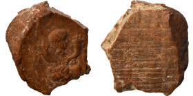 Greek-Roman. Circa 1st-3rd centuries AD. Terracotta token. 0.56 g, 11 mm.