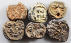 6 Byzantine lead seals. F-VF. As seen, no return.