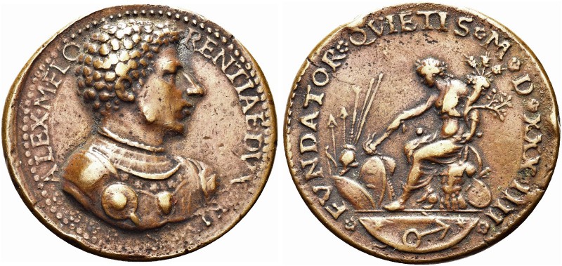 FIRENZE. Alessandro de' Medici (duca di Firenze), 1532-1537. Medaglia 1534. Æ gr...