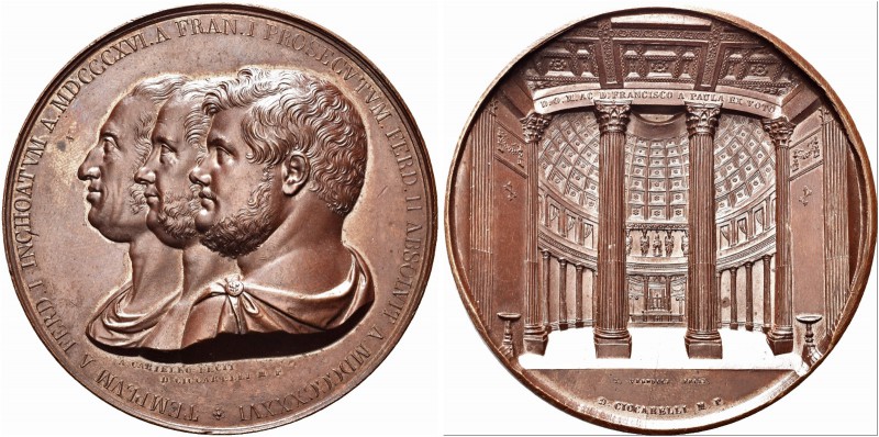 NAPOLI. Ferdinando II di Borbone, 1830-1859. Medaglia 1836 opus A. Cariello e T....
