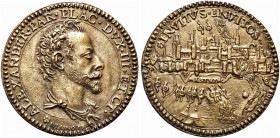 PARMA. Alessandro Farnese (duca di Parma e Piacenza), 1545-1592. Medaglia 1585 opus IVLIANO. Æ gr. 12,14 mm 38,8 Dr. ALEXANDER PAR PLAC DVX III ET CT....