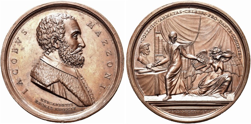 ROMA. Giacomo Mazzoni (letterato), 1548-1598. Medaglia commemorativa 1809 opus T...
