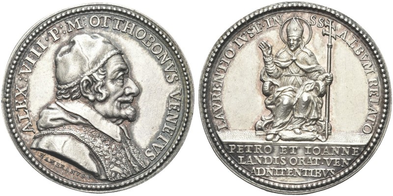 ROMA. Alessandro VIII (Pietro Ottoboni), 1689-1691. Medaglia 1690 opus Giovanni ...