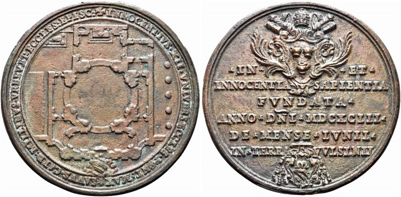 ROMA. Innocenzo XII (Antonio Pignatelli), 1691-1700. Medaglia fusa 1693. Æ gr. 1...