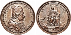 ROMA. Clemente XI (Gian Francesco Albani), 1700-1721. Medaglia 1702 a. II opus F. di Saint Urbain. Æ gr. 56,42 mm 52,5 Dr. CLEMENS XI - PONT MAX A II....