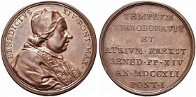 ROMA. Benedetto XIV (Prospero Lorenzo Lambertini), 1740-1758. Medaglia 1741 opus E. Hamerani. Æ gr. 27,56 mm 39,5 Dr. BENEDICTVS - XIV PONT MAX. Busto...