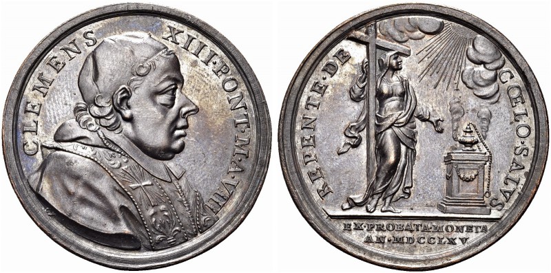 ROMA. Clemente XIII (Carlo della Torre di Rezzonico), 1758-1769. Medaglia 1765 a...