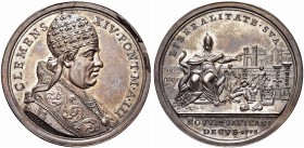 ROMA. Clemente XIV (Gian Vincenzo Antonio Ganganelli), 1769-1774. Medaglia 1771 a. III opus F. Cropanese. Æ gr. 22,42 mm 35 Dr. CLEMENS - XIV PONT M A...