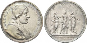 ROMA. Clemente XIV (Gian Vincenzo Antonio Ganganelli), 1769-1774. Medaglia 1773 a. V opus F. Cropanese. Ag gr. 22,95 mm 38,5 Dr. CLEMENS - XIV PONT M ...