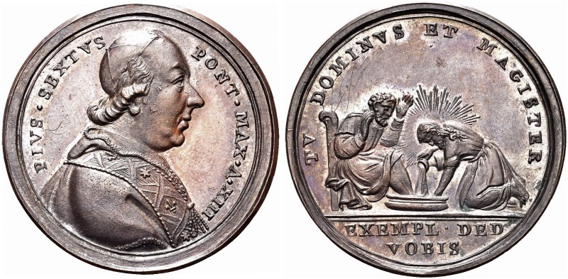 ROMA. Pio VI (Giannangelo Braschi), 1775-1799. Medaglia 1788 a. XIII. Æ gr. 18,4...