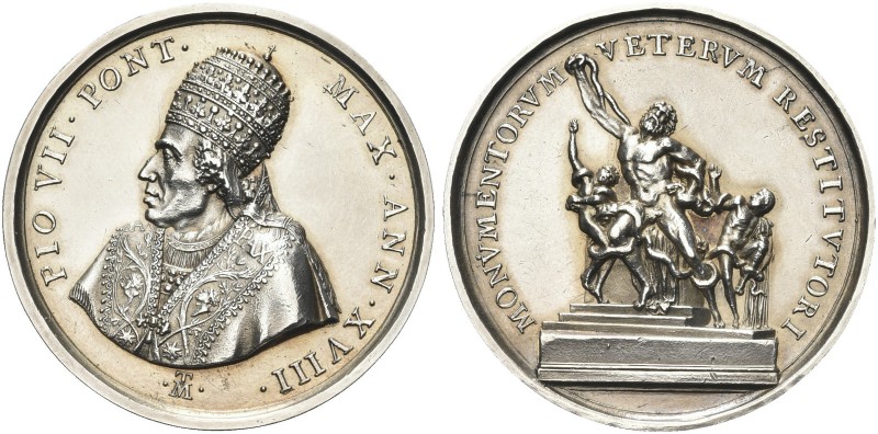 ROMA. Pio VII (Barnaba Gregorio Chiaramonti), 1800-1823. Medaglia 1817 a. XVIII ...