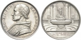 ROMA. Leone XII (Annibale Sermattei della Genga), 1823-1829. Medaglia 1827 a. IV opus G. Girometti. Ag gr. 33,92 mm 42,8 Dr. LEO XII PONT - MAX ANNO I...