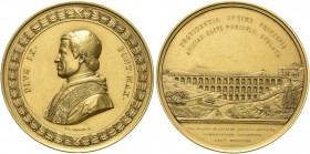 ROMA. Pio IX (Giovanni Maria Mastai Ferretti), 1846-1878. Medaglia 1854 opus N. Cerbara e G. Bianchi. Æ dorato gr. 249,80 mm 82 Dr. PIVS IX - PONT MAX...