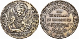 FRANCIA. III Repubblica, 1871-1940. Medaglia Jesurum per l’Expo di Parigi del 1889. Æ gr. 17,20 mm 36,5 Dr. M JESURUM & Cie - VENICE. Leone di San Mar...