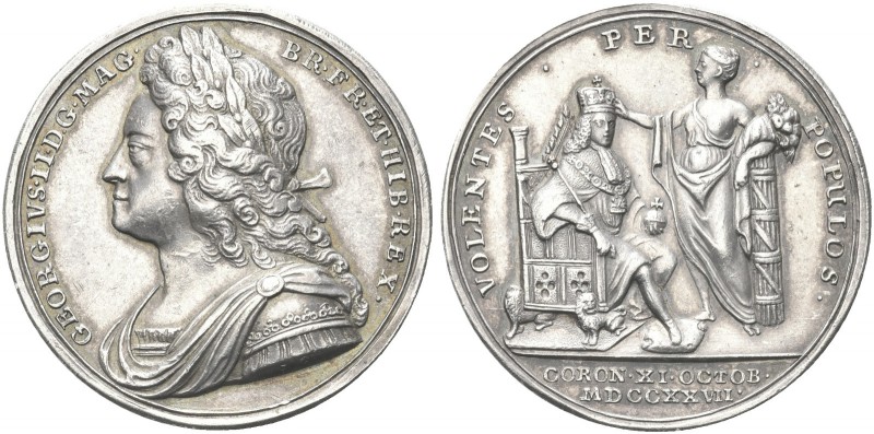 GRAN BRETAGNA. Giorgio II, 1727-1760. Medaglia 1727 opus I. Croker. Ag gr. 18,60...