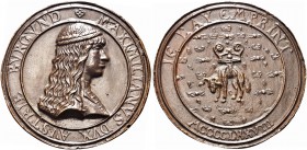 SACRO ROMANO IMPERO. Massimiliano I d’Austria, 1493-1519, duca di Borgogna, 1486 re, 1493 ariduca d’Austria, 1508 imperatore. Medaglia 1478. Æ gr. 262...