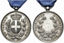 ITALIA. Durante Vittorio Emanuele II, 1849-1861. Medaglia d’Argento al Valor Militare per la spedizione d’Oriente 1855 - 1856. Ag gr. 20,41 mm 33,5 Dr...