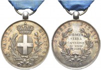 ITALIA. Durante Vittorio Emanuele II, 1849-1861. Medaglia d’Argento al Valor Militare GUERRE D’ITALIE 1859 con sospensione a pallina. Conio francese. ...