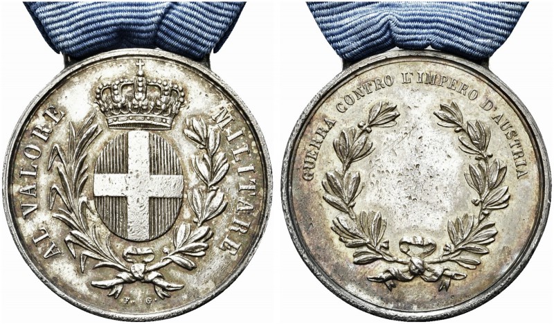 ITALIA. Durante Vittorio Emanuele II, 1849-1861. Medaglia d’Argento al Valor Mil...